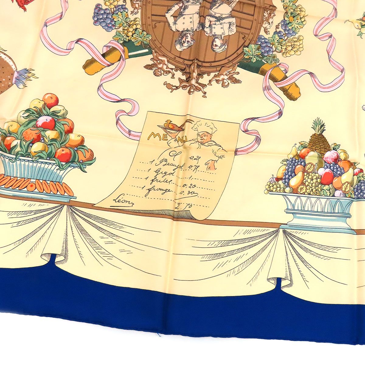 エルメス カレ 90 フランス料理を讃えて スカーフ A LA GLOIRE DE LA CUISINE FRANCAISE ユニセックス ブルー オフホワイト HERMES【中古】 【アパレル・小物】 エルメス カレ 90 フランス料理を讃えて スカーフ A LA GLOIRE DE LA CUISINE FRANCAISE ユニセックス ブルー オフホワイト HERMES【中古】 【アパレル・小物】