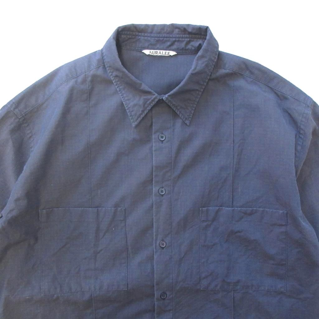 オーラリー AURALEE 21SS WASHED FINX RIPSTOP CHAMBRAY HALF SLEEVED