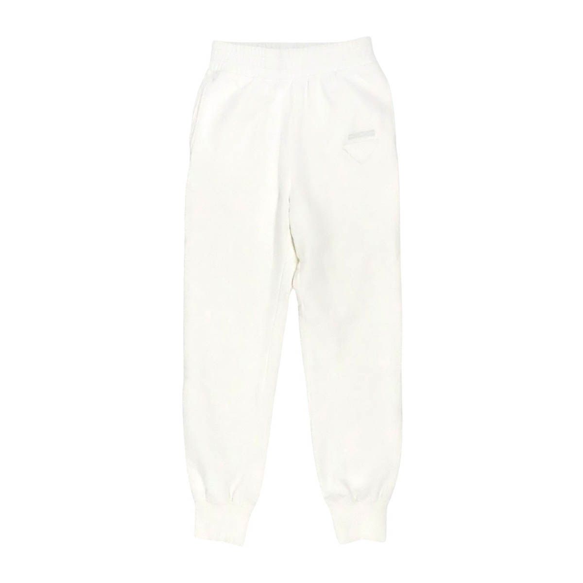 プラダ トライアングルロゴ スウェット パンツ 132361 レディース ホワイト PRADA【中古】 【アパレル・小物】