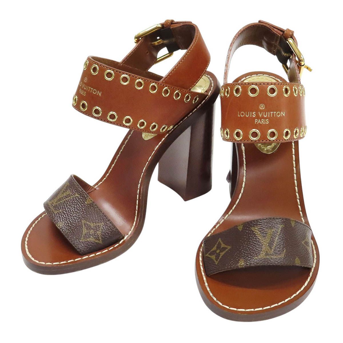 ルイヴィトン パッセンジャー ライン サンダル モノグラム レディース ブラウン LOUIS VUITTON【中古】 【アパレル・小物】