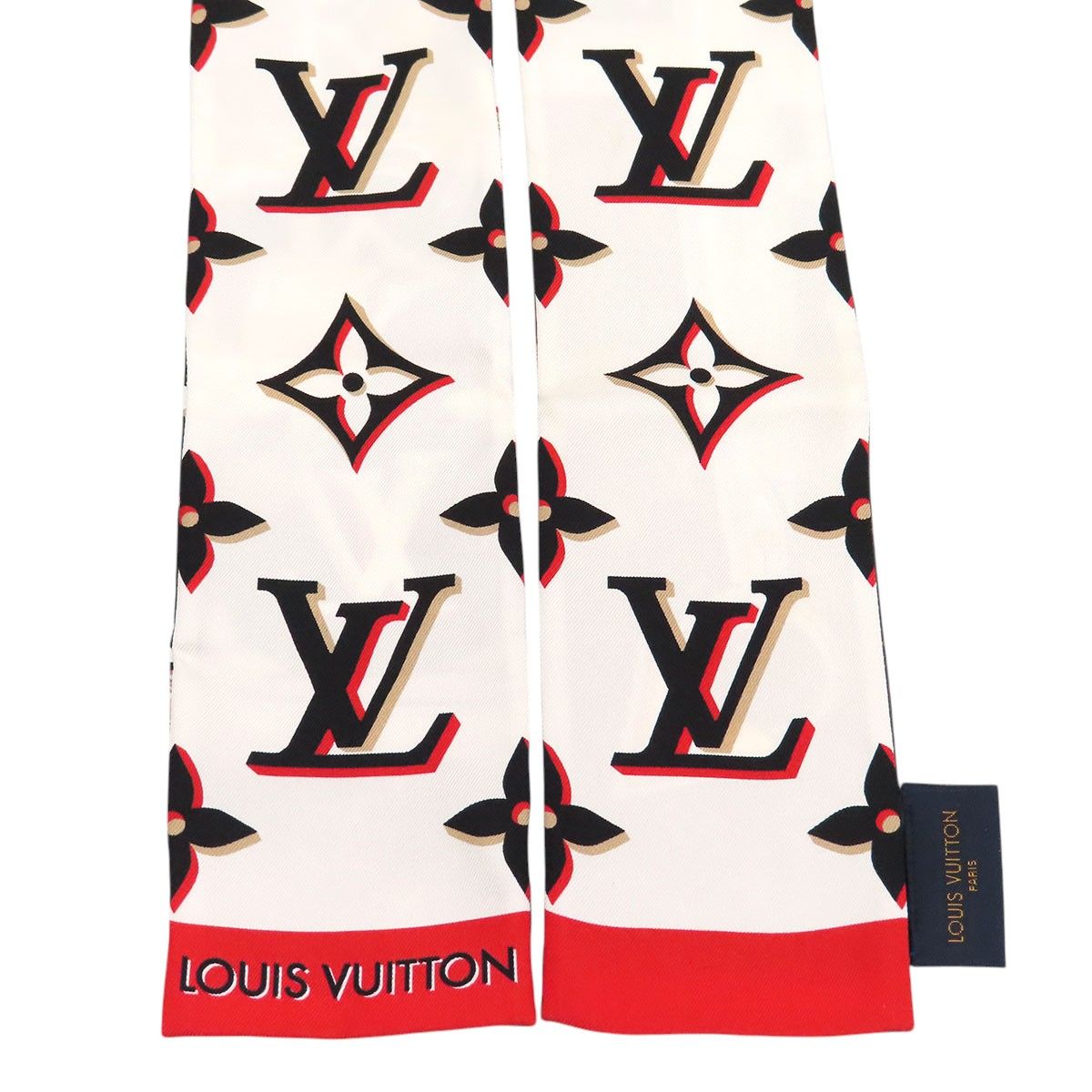 ルイヴィトン バンドー パーフェクトマッチ モノグラム スカーフ M76733 ユニセックス ホワイト ブラウン ブラック LOUIS VUITTON【中古】 【アパレル・小物】