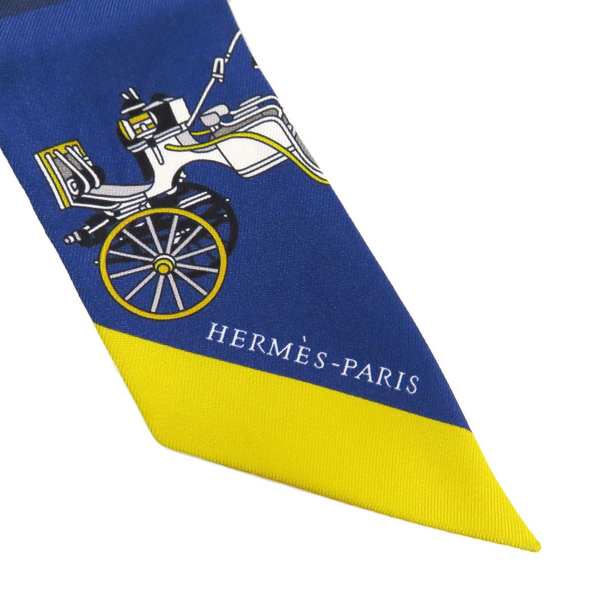 エルメス ツイリー Voitures Exquises 精巧な馬車 スカーフ ユニセックス ネイビー HERMES【中古】 【アパレル・小物】