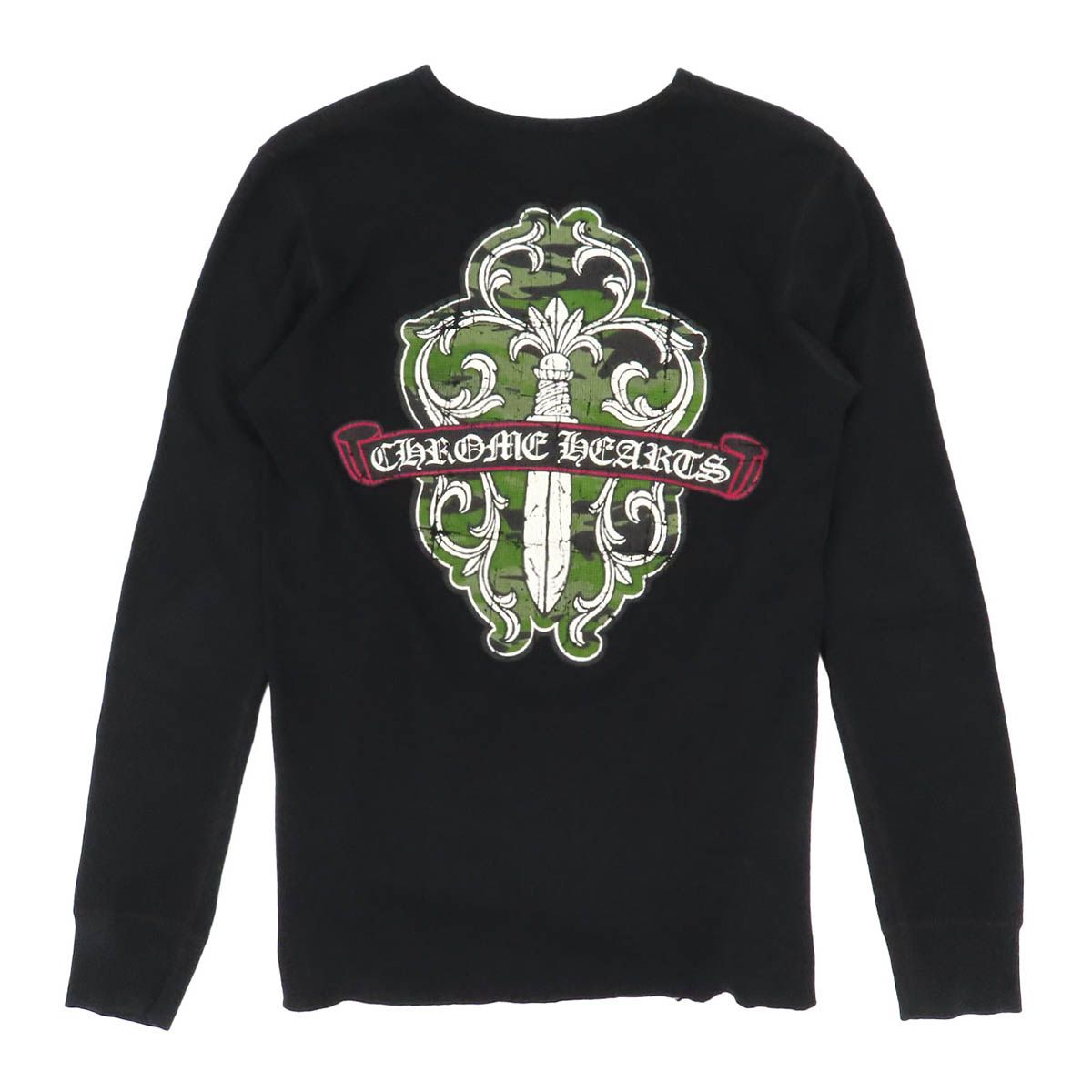 クロムハーツ ダガー プリント ロングスリーブ Tシャツ メンズ ブラック CHROME HEARTS【中古】 【アパレル・小物】