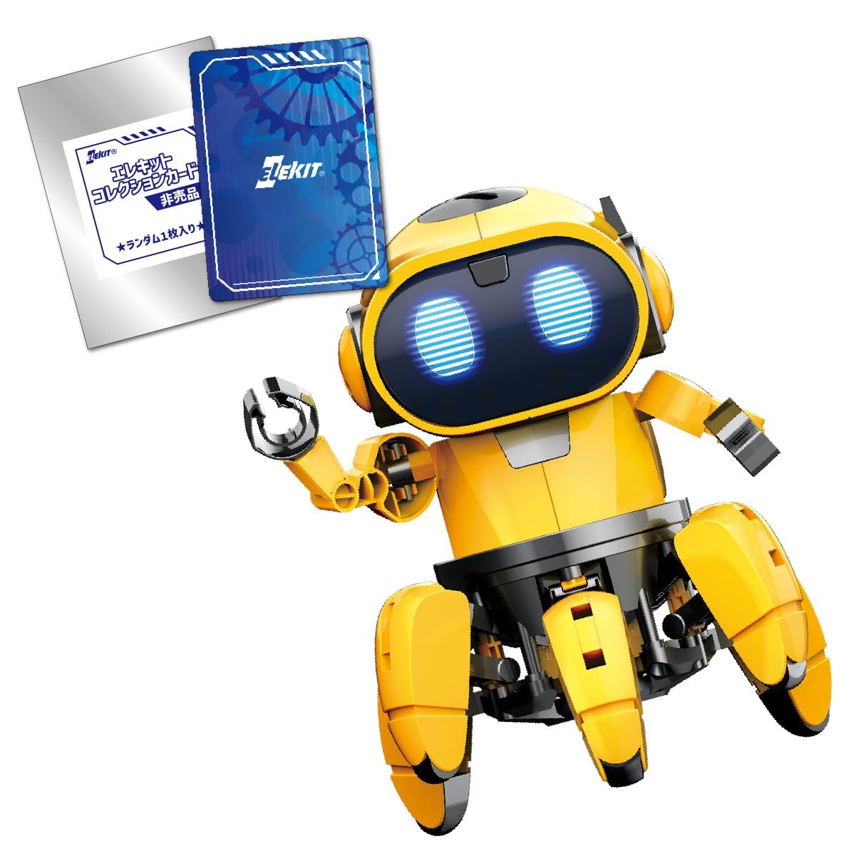 新品 フォロ (ELEKIT(エレキット)(EC限定 コレクションカード付) フォロ 6足歩行のロボット組み立てキット (黄色)