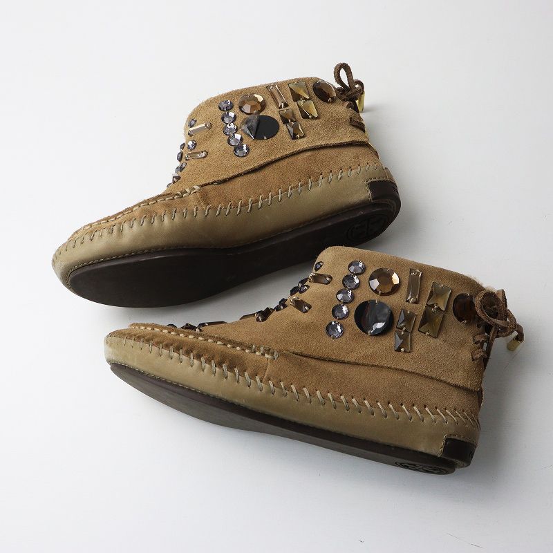 トリーバーチ TORY BURCH モカシンブーティー 6＼キャメル ビシュー