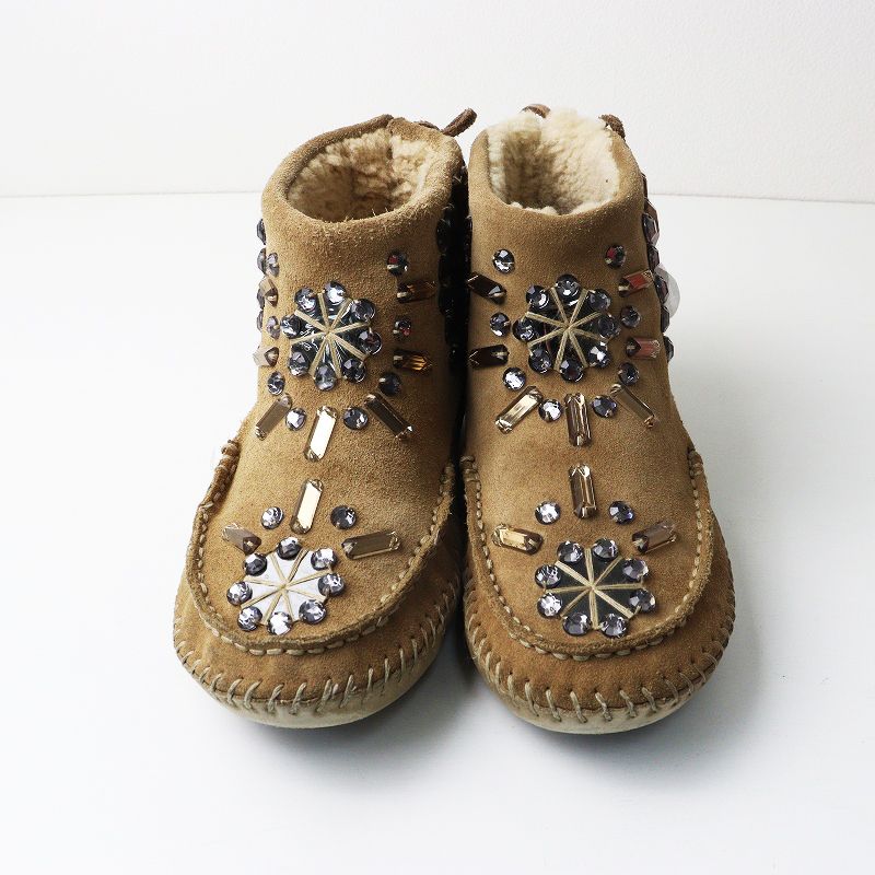 トリーバーチ TORY BURCH モカシンブーティー 6＼キャメル ビシュー