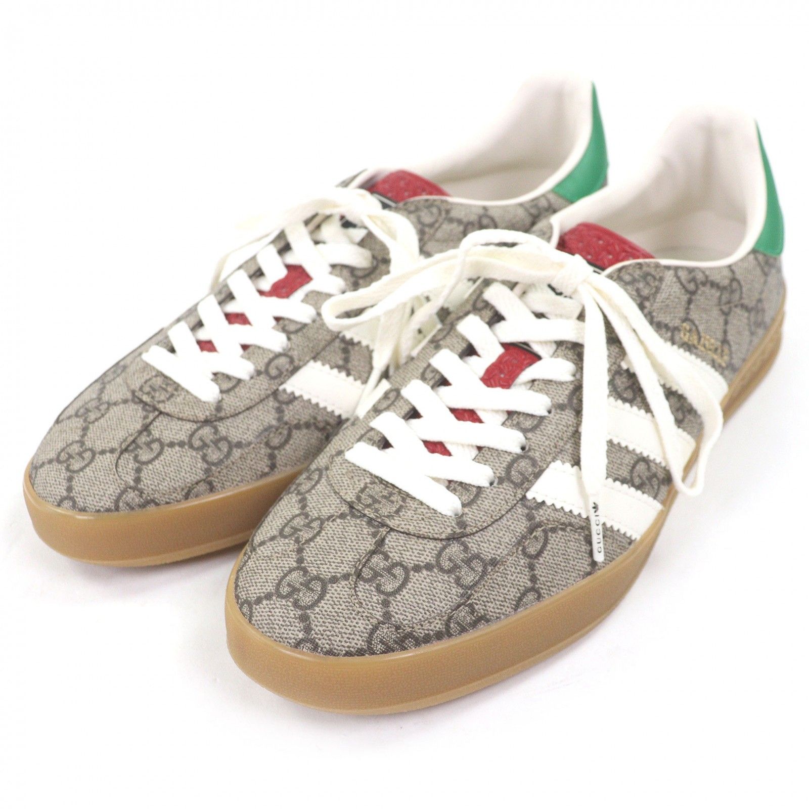 極美品□GUCCI adidas グッチ アディダス 715222 ガゼル GGスプリーム 
