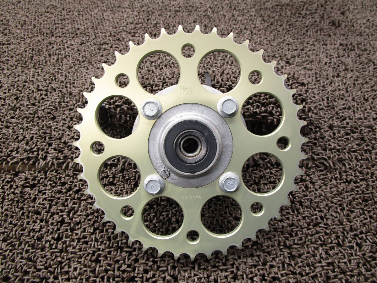 ST250E 社外 サンスター スプロケット ハブ 43丁 △B6568！SUNSTAR NJ4AA カスタム素材に スズキ 【 J438 】 キャブ車 動画有