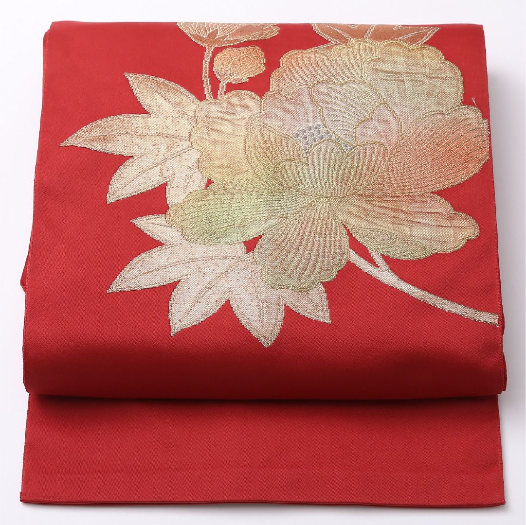送料無料】【美品】 名古屋帯 秀品 夏帯 松葉仕立て 八寸名古屋帯 草花