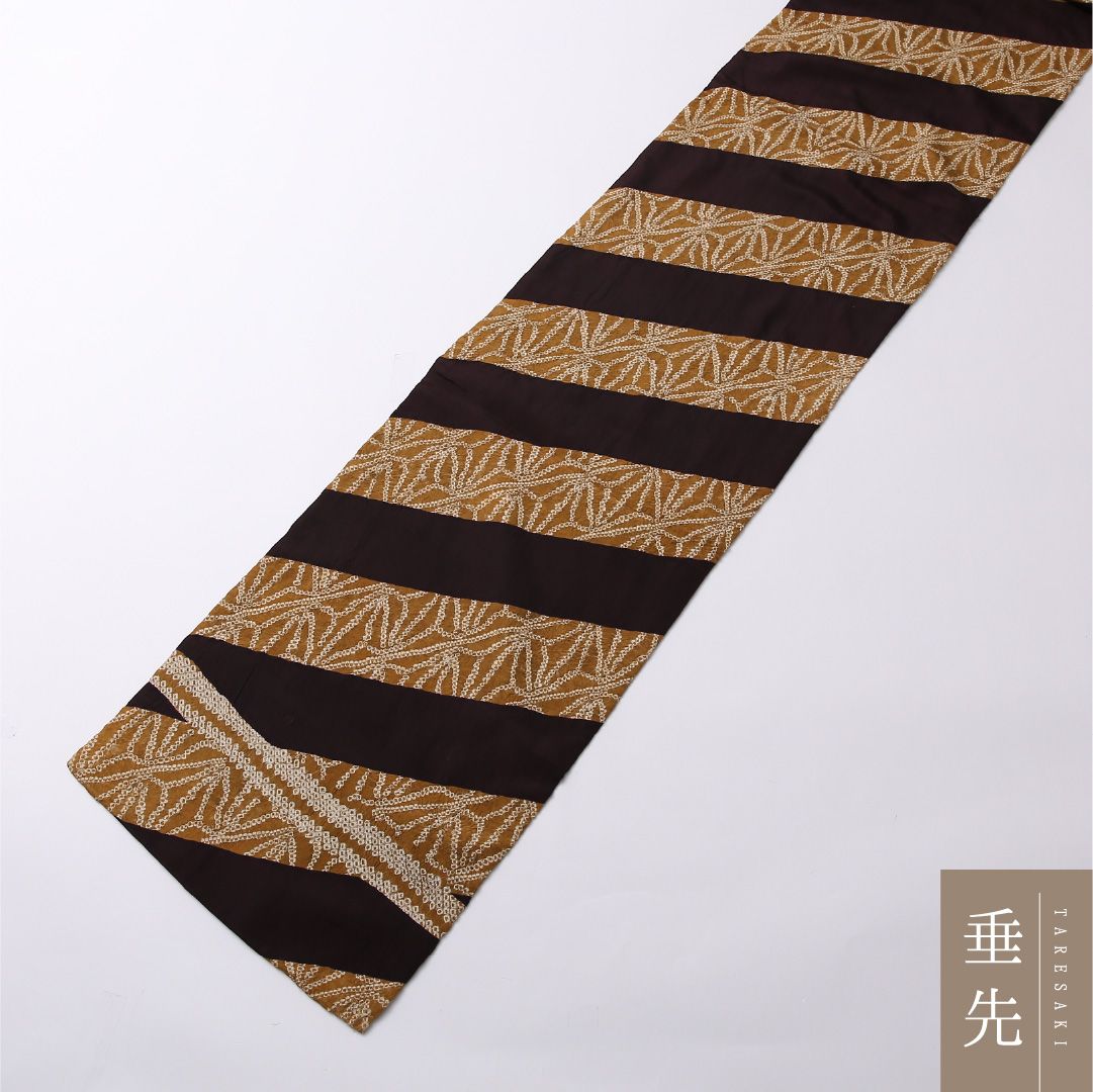 しっとりと締める　総絞りの開き名古屋帯 特価！アンティーク 八寸名古屋帯 Aランク 帯丈388cm 正絹 全通 開き