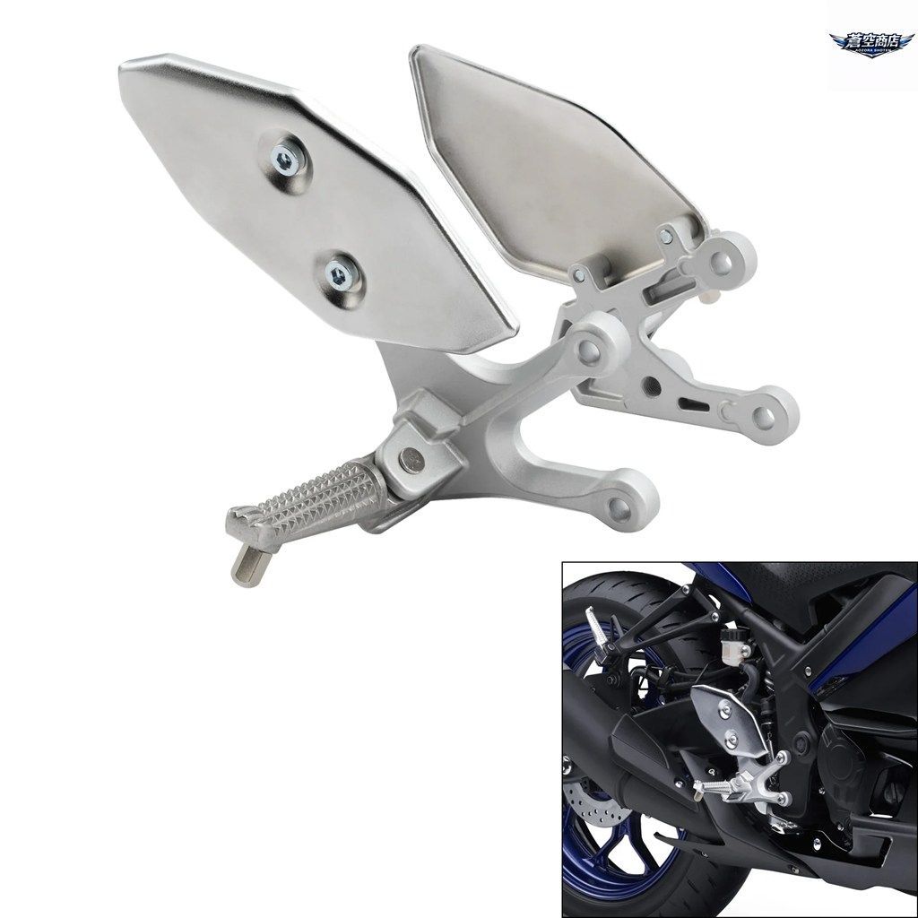 フロントドライバーフットレストフットペグブラケットキットセット ヤマハ YZF R3 2015-2025 MT03 2016-2025 オートバイライダーペダル
