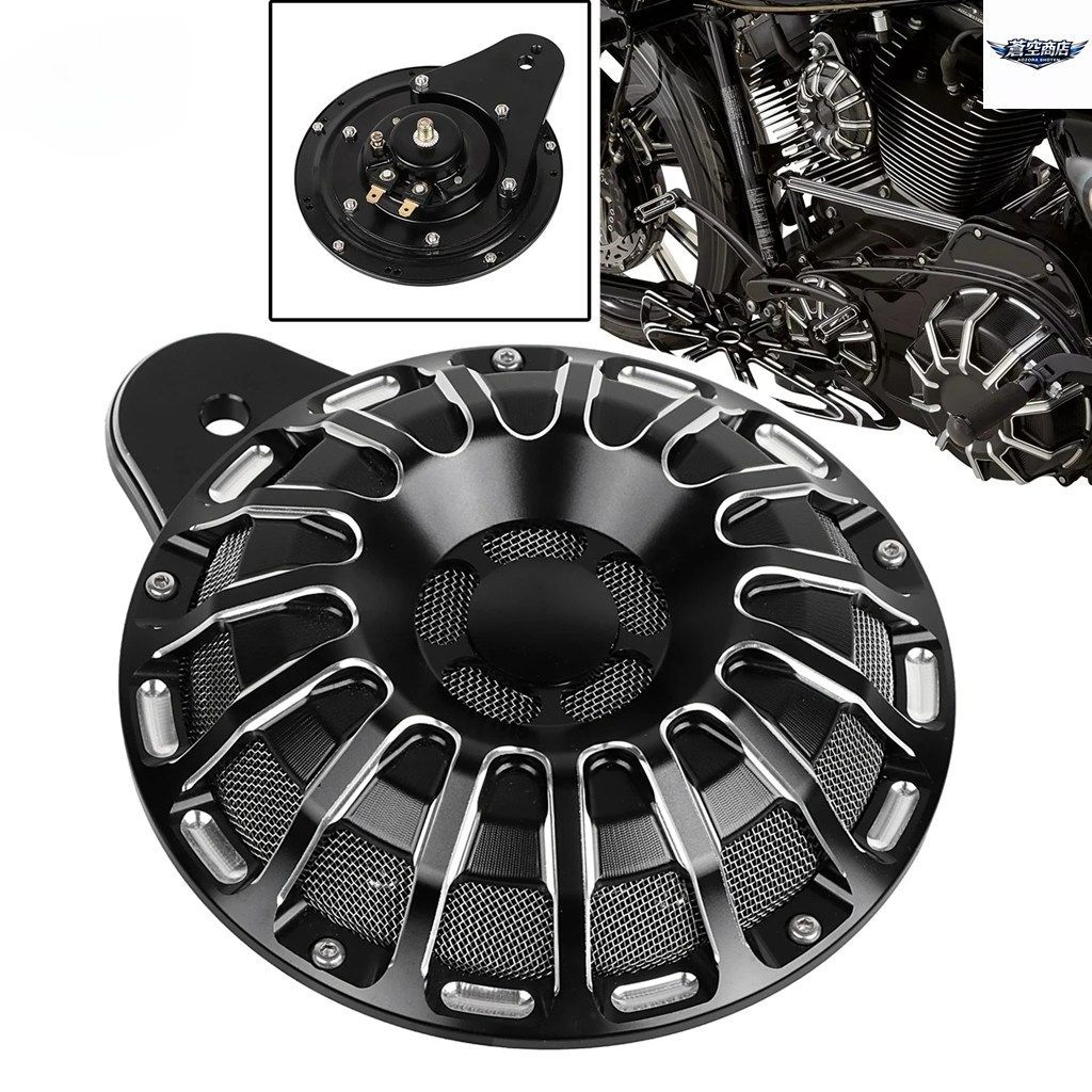 ハーレーツーリングビッグツイン 1991-2023 スポーツスター 2007年以降 XL1200C XL883L 用カット済みモーターサイクルホーンスピーカーカバ