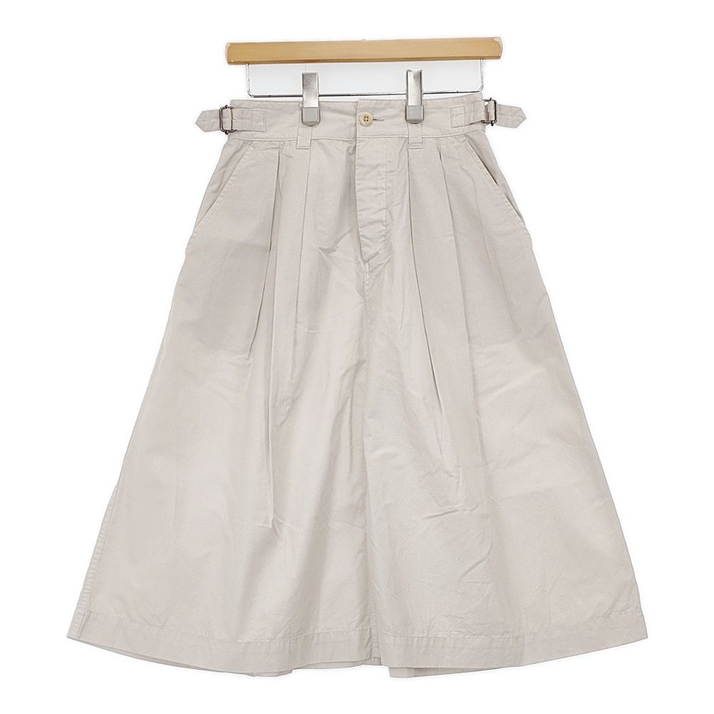 MHL. 595-8132505 コットンリネン COTTON LINEN TOUGH POPLIN ロングスカート ベージュ レディース エムエイチエル【中古】6-0504M∞