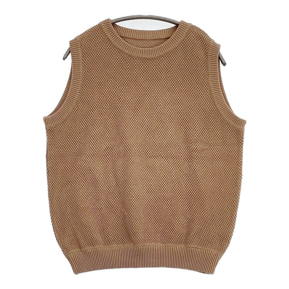 crepuscule 1901-007W MOSS STITCH VEST ノースリーブニット サイズF ベスト ベージュ メンズ クレプスキュール【中古】6-0504M∞