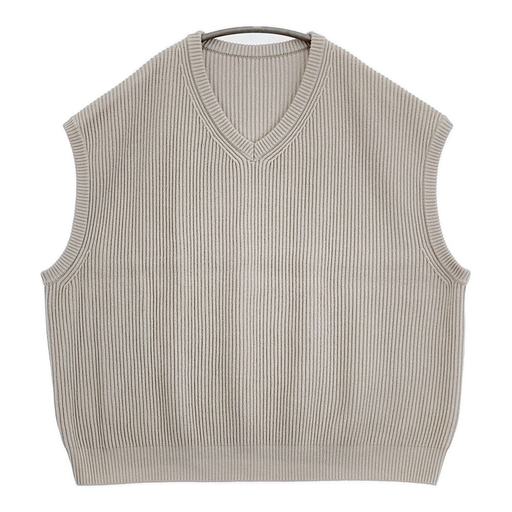 crepuscule 1902-001 ノースリーブニット KNIT VEST サイズF ベスト グレージュ メンズ クレプスキュール【中古】6-0504M∞