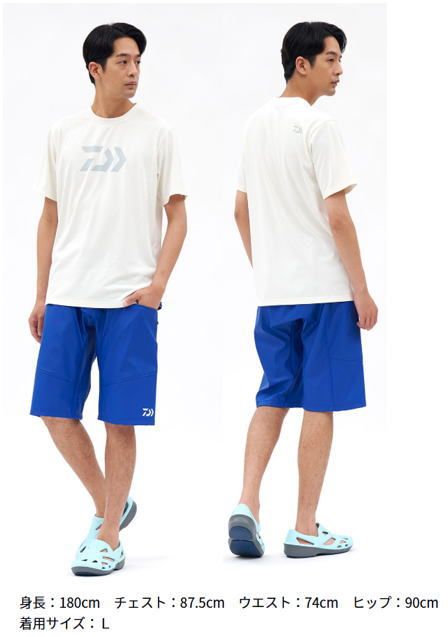 ダイワ PUオーシャンレインハーフパンツ DR-6426P マリンブルー XL