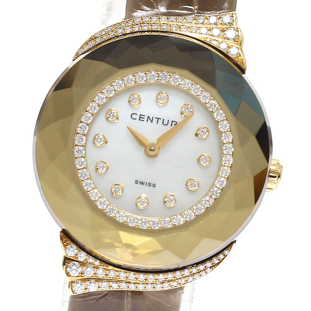 センチュリー CENTURY 649.1.S.12P.36.CNK タイムジェム アレグリア K18YG 12Pダイヤ クォーツ レディース 極美品 箱・保証書付き_954257