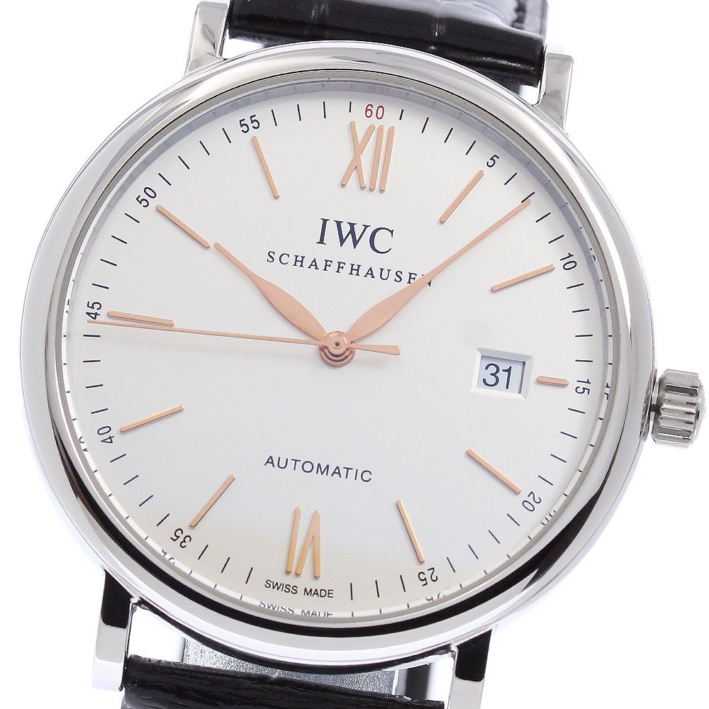 IWC IWC SCHAFFHAUSEN IW356517 ポートフィノ デイト 自動巻き メンズ 美品 保証書付き_960013