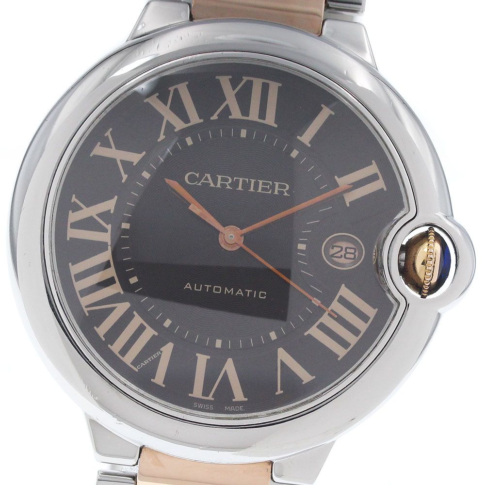 カルティエ CARTIER W6920032 バロンブルーLM デイト コンビ 自動巻き メンズ 保証書付き_957765