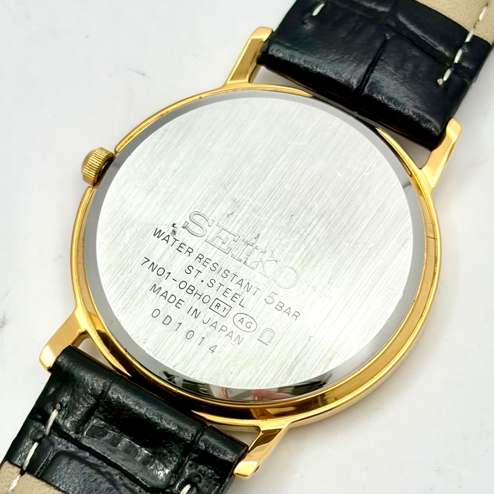 美品/新品電池】SEIKO セイコー メンズ 腕時計 ゴールド 7N01-0BH0 