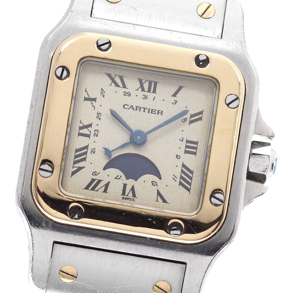 カルティエ CARTIER W20008C4 サントスガルベ SM YGコンビ ムーンフェイズ クォーツ レディース _958608