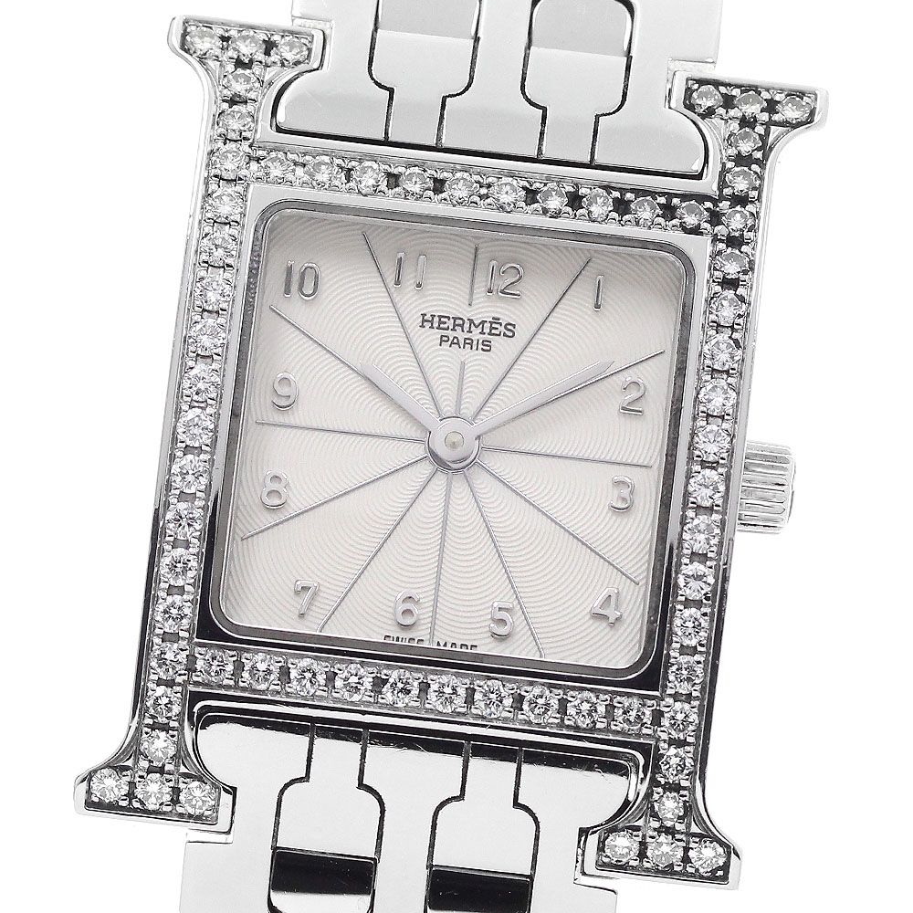 エルメス HERMES HH1.230 Hウォッチ ダイヤベゼル クォーツ レディース _958122
