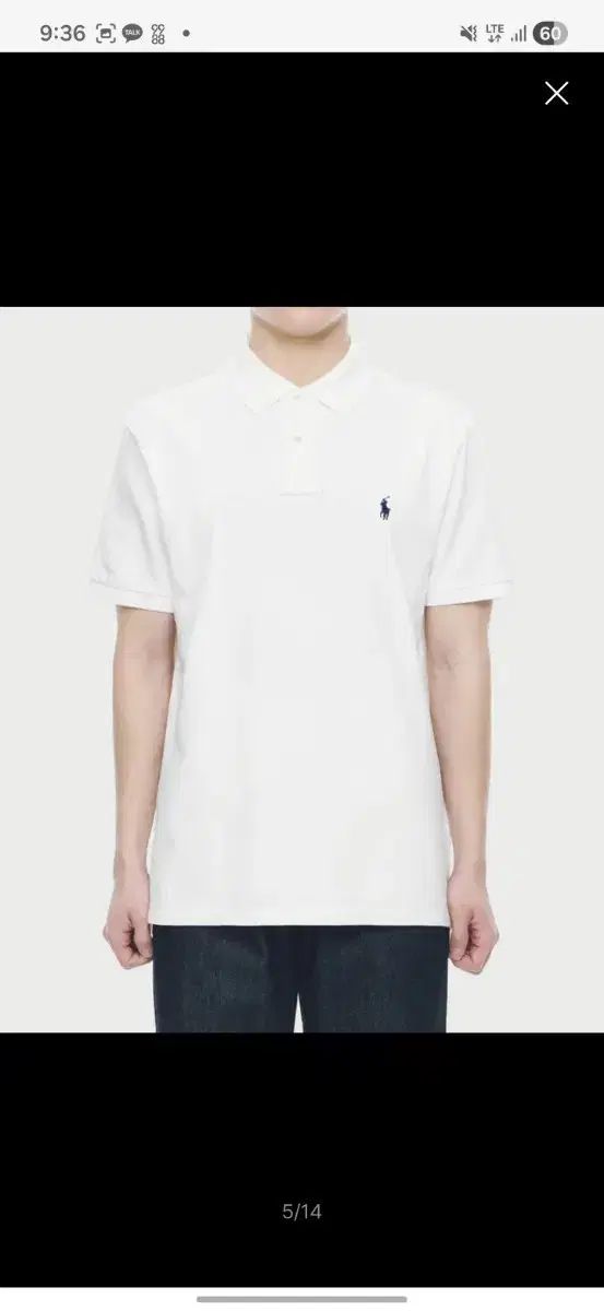 ポロ 半袖 カラーTシャツ 白 スリムフィット L