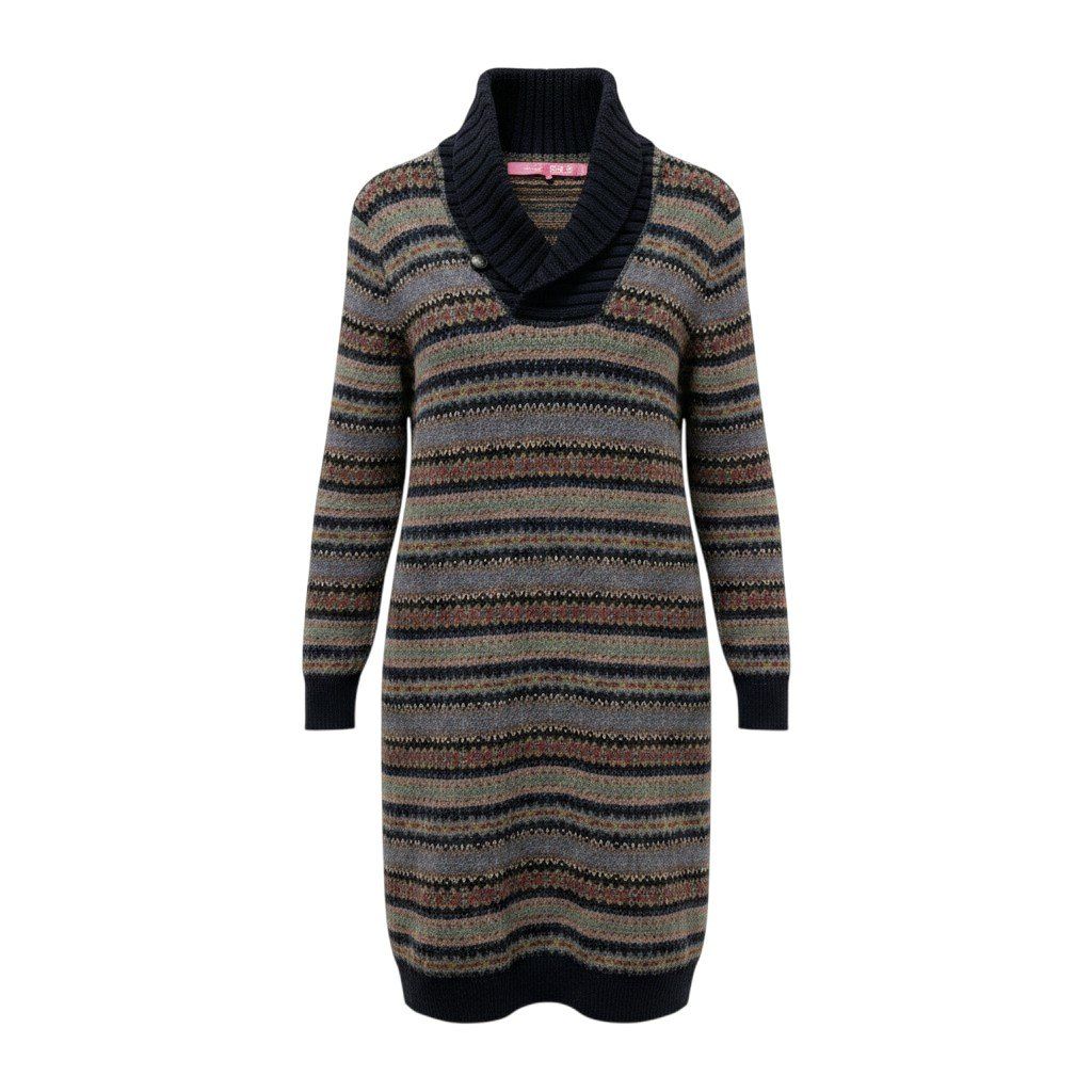 73e18 JUNYA WATANABE COMME des GARCONS ジュンヤワタナベ コムデギャルソン AD2012 ロングスリーブニットワンピース エルボーパッチ 総柄 Mサイズ マルチカラー ウール100％ レディース 女性用u02t