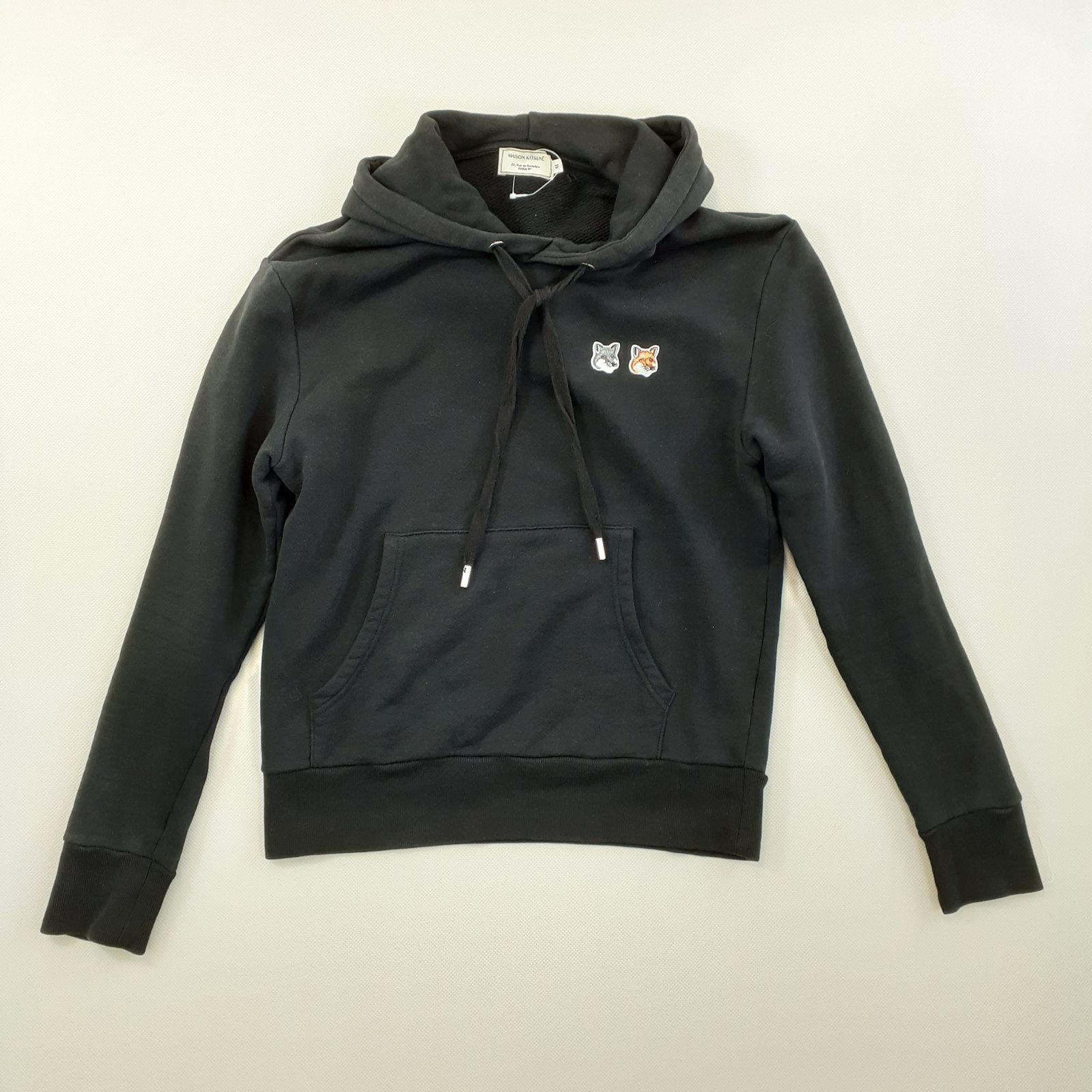 美品】メゾンキツネ ダブルフォックス パッチ パーカー ブラック M