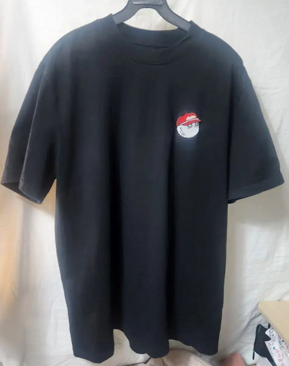 ゴルフボールキャラクター黒半袖Tシャツ