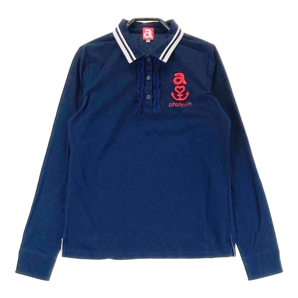 新品　archivio レディース ポロシャツ ネイビー サイズ：38 ARCHIVIO アルチビオ 長袖ポロシャツ ネイビー系