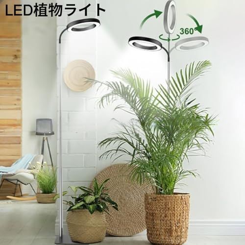 [pronala]植物育成ライト スタンドライト 6インチ天使リング スタンド式 全スペクトルLED 3モードタイマー（3時間/9時間/12時間）10段階調光 伸縮高さ130-170cm 多肉植物/観葉植物対応 室内園芸 鉢植え栽培サポートa 4eeaea8a
