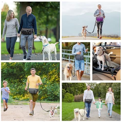 TUDEQU 4-IN-1 大型犬用ハンズフリーリード｜大容量ウエストポーチ付き・ドッグウォーキングベルト・ランニング用犬用リードas abfe1a08
