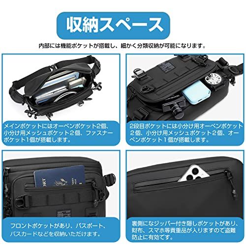 ウエストバッグ メンズ 3段ポケット IDEASHOW 2WAYボディバッグ ウエストポーチ 防水ワンショルダー 多機能ヒップバッグ スポーツバッグ 大容量 9.7inch Ipad 収納可 通勤 自転車 旅行 釣り仕事 作業用 12ポケット 56b52b5e ウエストバッグ メンズ 3段ポケット IDEASHOW 2WAYボディバッグ ウエストポーチ 防水ワンショルダー 多機能ヒップバッグ スポーツバッグ 大容量 9.7inch Ipad 収納可 通勤 自転車 旅行 釣り仕事 作業用 12ポケット 56b52b5e