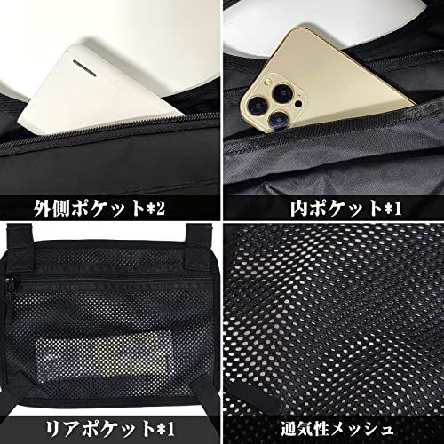 Hanana チェストバッグ メンズ ランニング ポーチ ウォーキング バッグ レディース 7.9インチまでipad mini対応 スマホ 携帯収納 大容量 軽量 撥水加工 耐摩擦 通気性 4ポケット 男女兼用 イヤホンホール付きas 2f3d1677