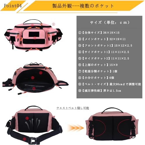 【5WAY多機能拡張】TOSEICO 防撥水 ウエスト バッグ メンズ ウエストポーチ 一眼レフ対応 拡張可能 ランニング ポーチ ボディバッグ レディース 斜めがけ 肩掛け 大容量 腰ポーチ アウトドア/旅行/日常にマルチ活用/バイク/撮影 e13c20e3