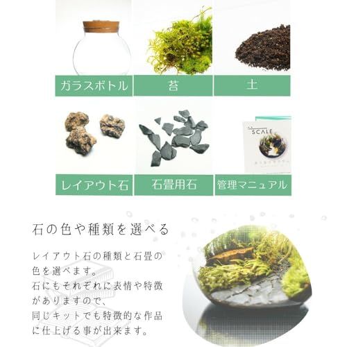 【制作キット】【石畳が作れる】 S:10cm 霧吹き・ピンセット LEDライト付 苔テラリウム プレゼント 作成キット 苔セット 苔 制作 ハンドメイド 自作キット 手作り ギフトas bac544d2
