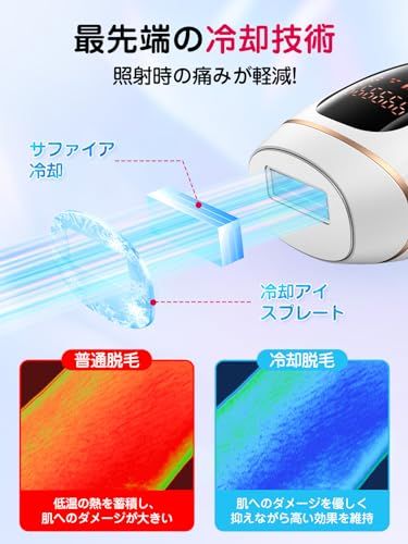 脱毛器 メンズ vio対応 【2024新登場 サファイア冷却】髭 光美容器 無痛脱毛 IPL光脱毛器 高出力20J 99.99万発 5種類モード 手動/連続照射 全身 美顔器 レディース 男女兼用 家庭用 保護眼鏡付き whitekoe 98ce6d59