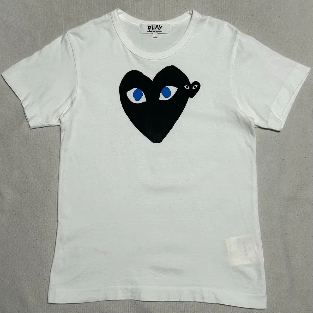 コム・デ・ギャルソン ブラック ハート ワッペン White 半袖T L
