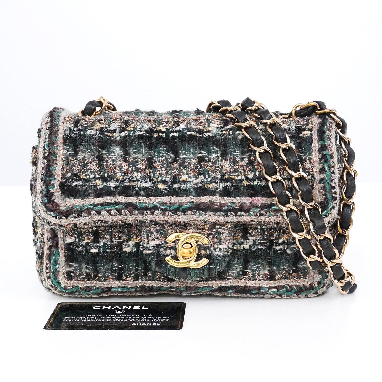 CHANEL ミニマトラッセ20 ツイード ショルダーバッグ - メルカリ