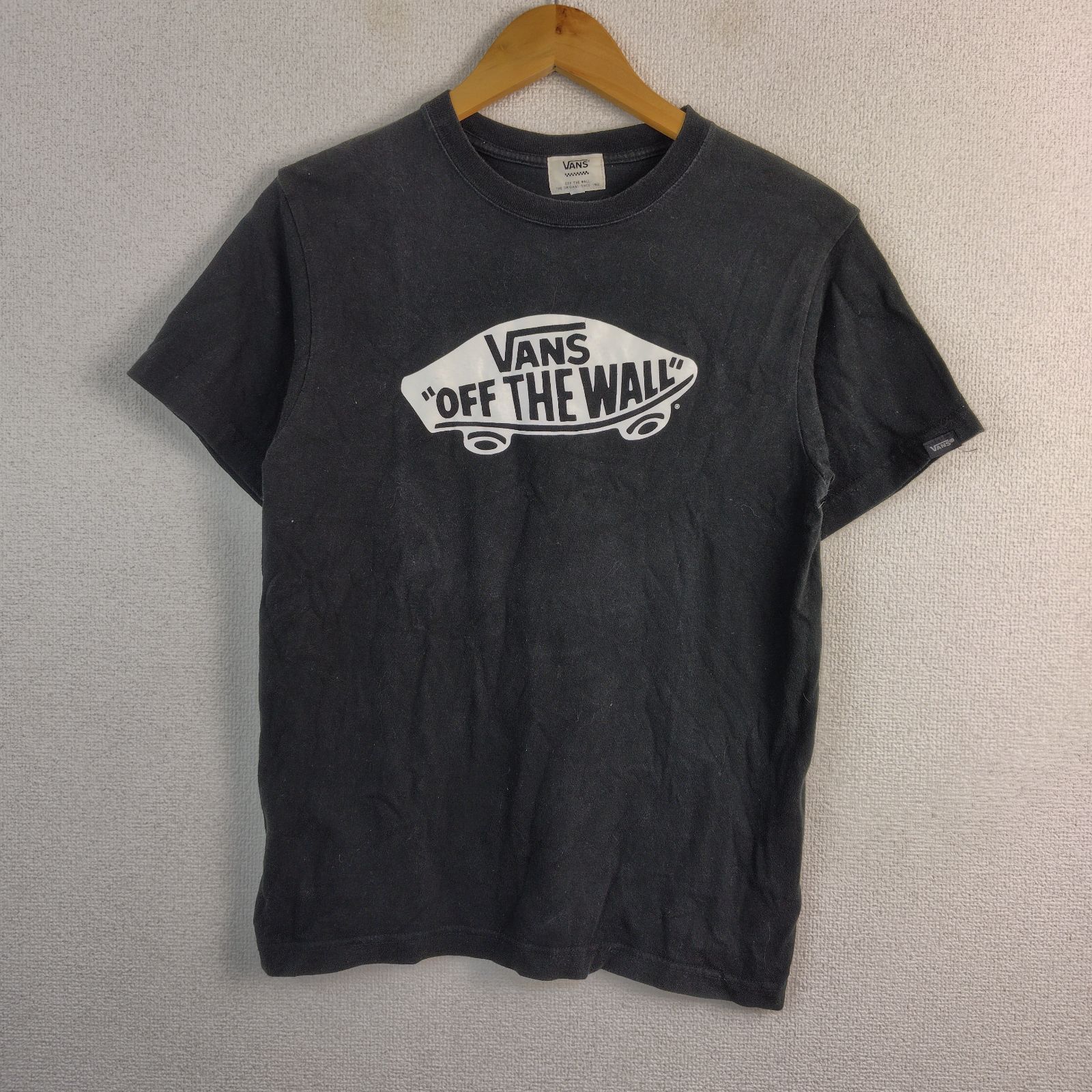 VANS バンズ Tシャツ ビッグロゴプリント ブラック S メンズ 古着 ストリート スケート