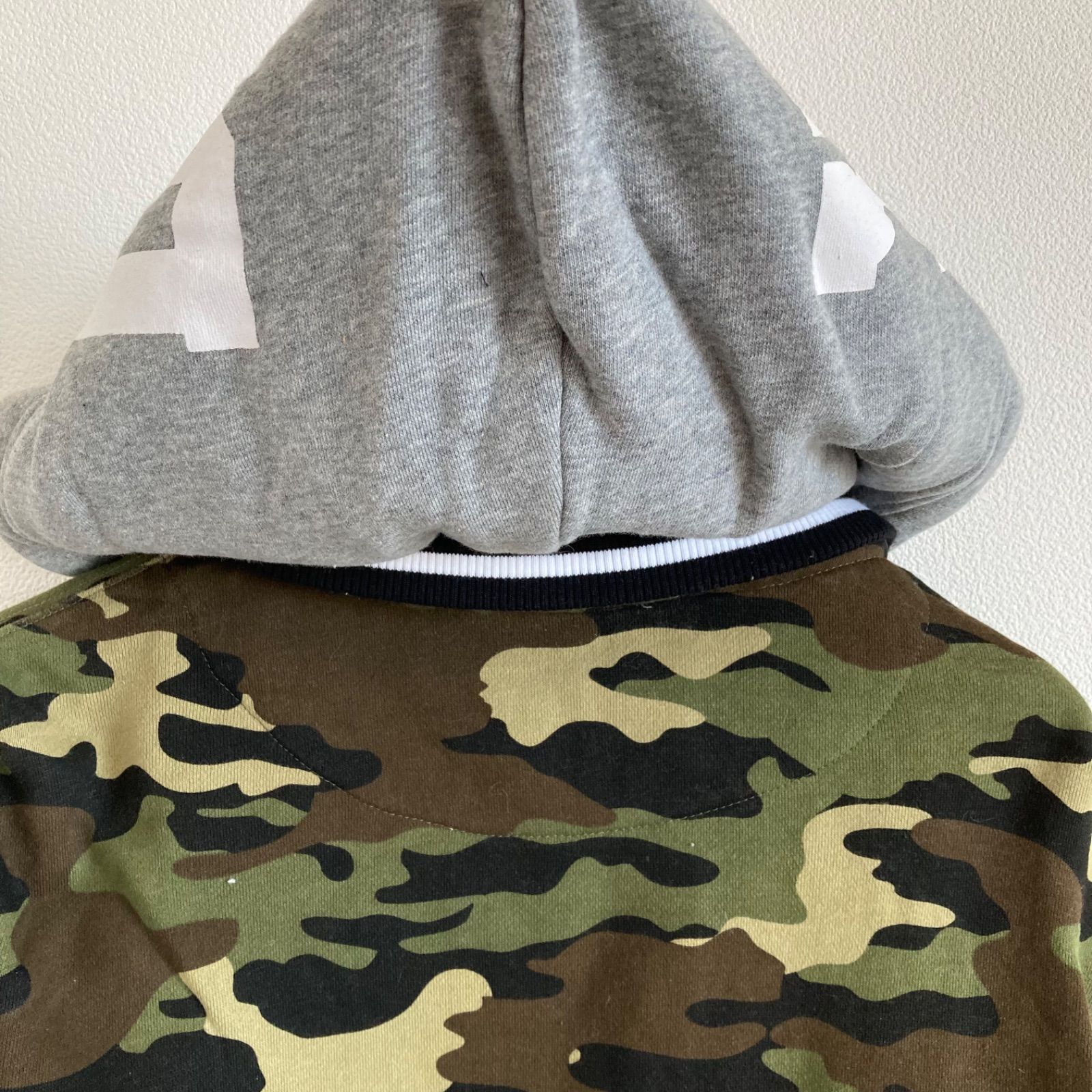dack dude ダックデュード 迷彩 スタジャン L size カモフラ ロゴ 