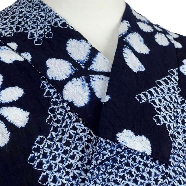 有松鳴海絞り 浴衣 Sサイズ 花文様 ゆかた 美品 05042 - メルカリ