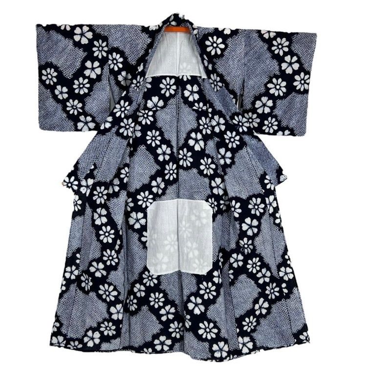 有松鳴海絞り 浴衣 Sサイズ 花文様 ゆかた 美品 05042 - メルカリ