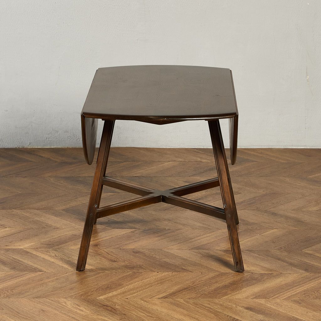 テーブル イギリス エルム アーコール ERCOL オールドコロニアル ドロップリーフ テーブル (377) ラウンドゴールドラベル 伸長式 ダイニング バタフライ 拡張 #98448 テーブル イギリス エルム アーコール ERCOL オールドコロニアル