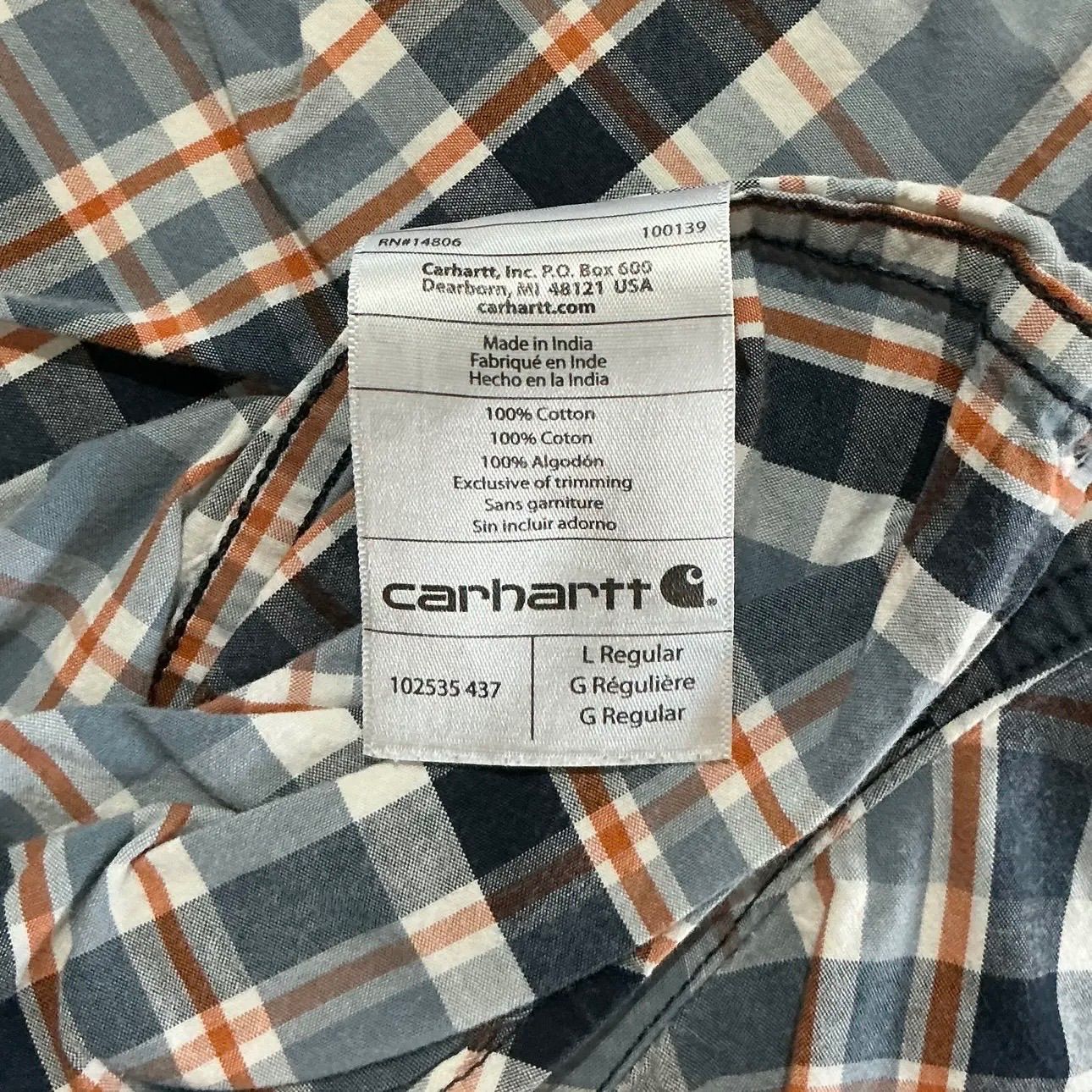 Carhartt S/S Plaid Shirt カーハート 半袖チェックシャツ-正規品に 