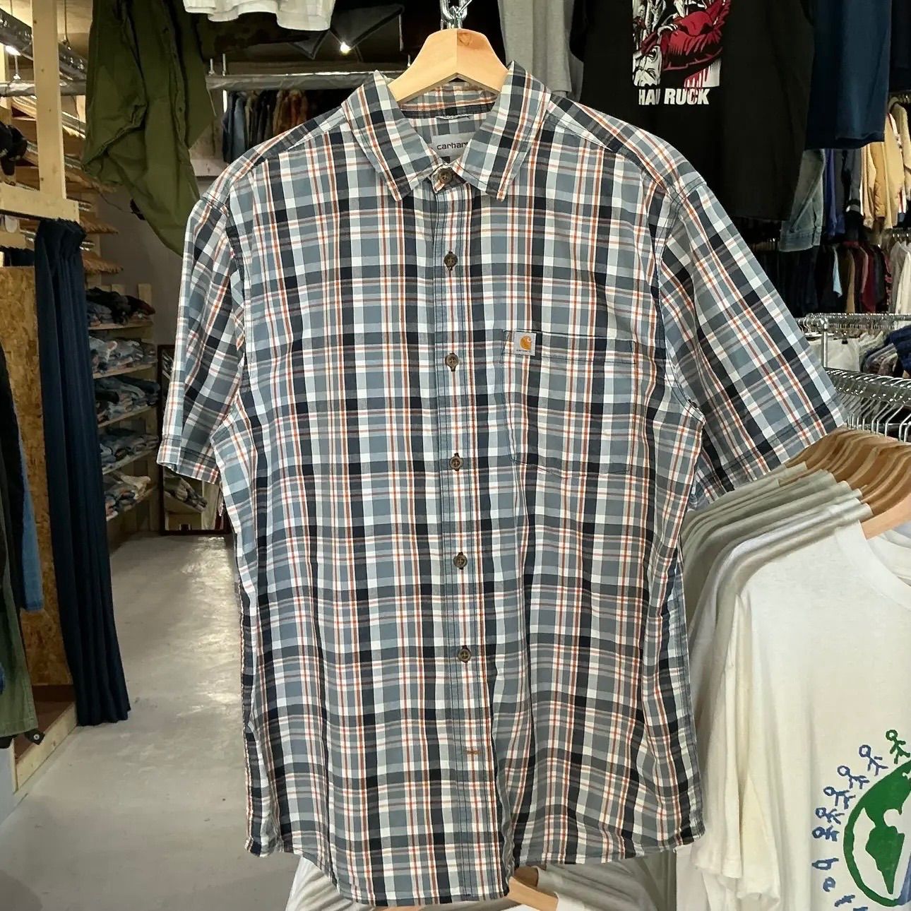 Carhartt S/S Plaid Shirt カーハート 半袖チェックシャツ-正規品に 