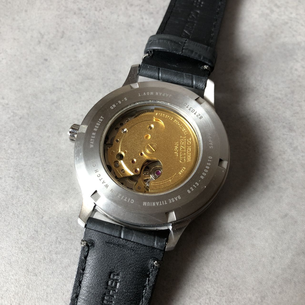 PQ365CITIZEN : 自動巻き 裏スケ スモセコ 8213-R008510白文字盤