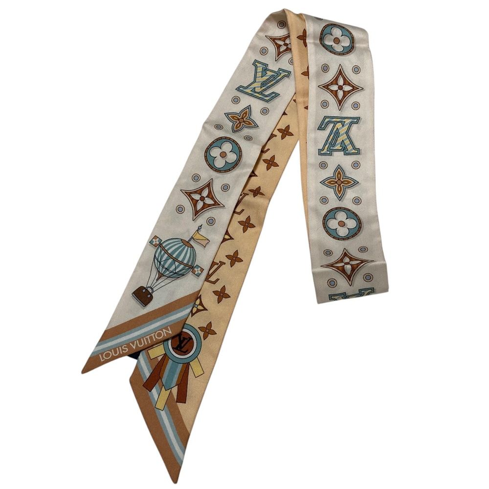 美品 LOUIS VUITTON ルイヴィトン バンドーBB フロム ザ クラウド シルクスカーフ M97464 サイズS ベージュ マルチカラー レディース 古着 中古 USED