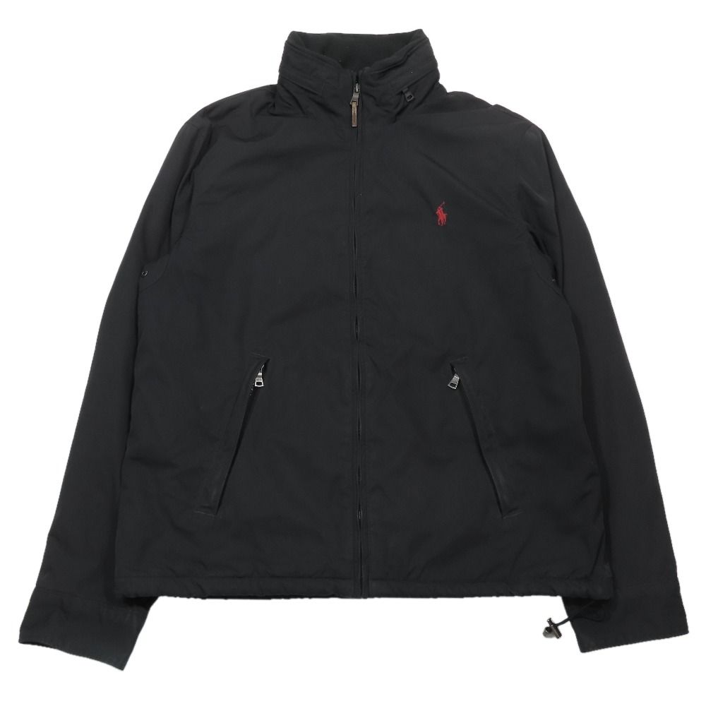 Polo by Ralph Lauren ポロバイラルフローレン ブルゾン スタンドカラージャケット フーディ 裏地フリース M ブラック メンズ 古着 中古 USED Polo by Ralph Lauren ポロバイラルフローレン ブルゾン スタンド
